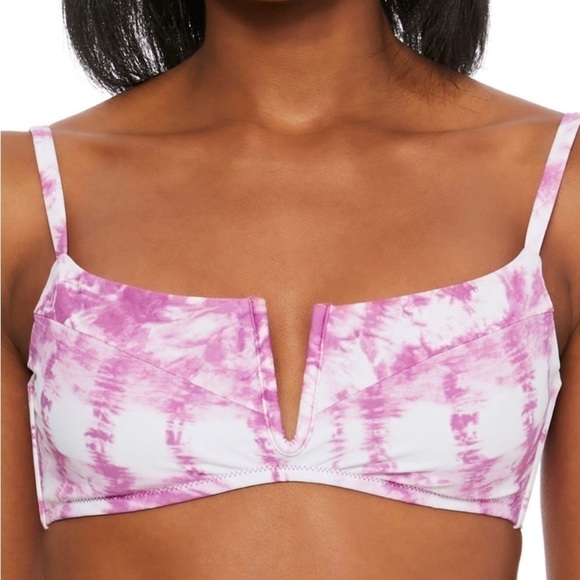 BAR III Women's Purple Tie Dye Stretch Bikini Tie Removable Cups-NWT - Picture 2 of 4